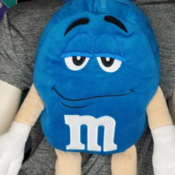 Rare Blue M&M Plush Backpack 90s Y2k Kid Nostalgia Chocolate Candy Aesthetic - Picture 2 of 5